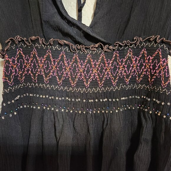 Anthropologie Soieblu black embellished blouse top - Picture 3 of 4